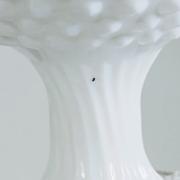 Vintage Hobnail Milk Glass Compote Candy Dish Scalloped Edge Unmarked Fenton - Picture 12 of 12